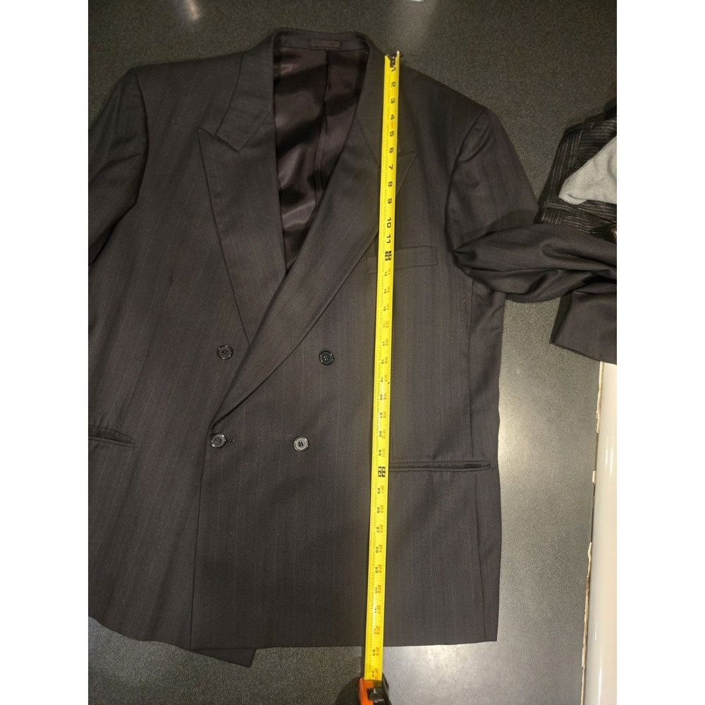Vintage Charles Jourdan Monsieur Wool Blazer 50R Double Breasted Pinstripe USA - Picture 7 of 10